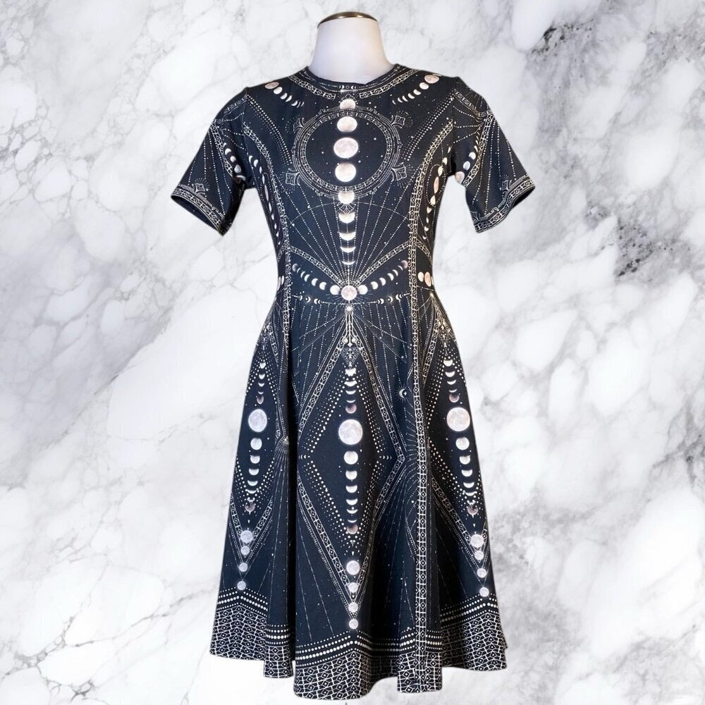 Blackmilk Moon Phases Longline Evil Tee Dress - Black - Picture 2 of 12